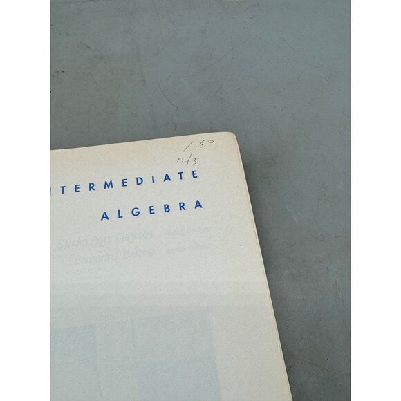 intermediate Algebra text book Sandra Clarkson paperback Houghton Mufflin READ - Picture 3 of 8